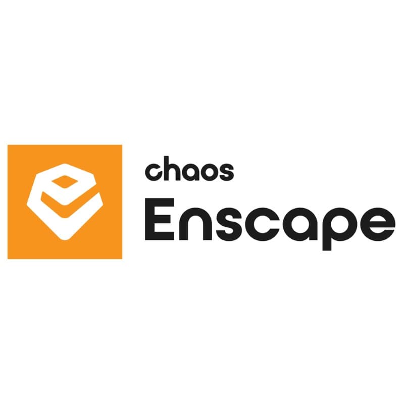 Logo de Chaos Enscape, uno de los renderizadores de Chaos disponibles vía HRM Estudio